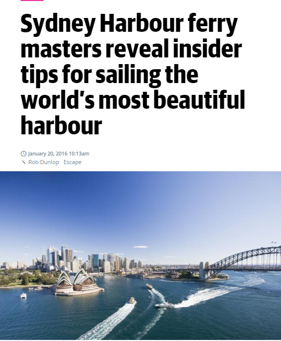 Screenshot of published article on website